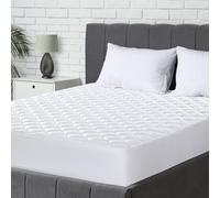 Utopia Bedding Trapuntato Coprimaterasso - Topper Elastico Aderente, Gonna Extra Profonda fino a 38 CM con Motivo a Diamante (90x190 cm, Bianco)