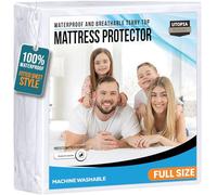 Utopia Bedding Waterproof Mattress Protector Full Size, Premium Terry Mattress Cover 200 GSM, Breathable, Fitted Style with Stretchable Pockets (White)