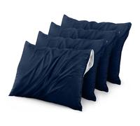 Utopia Bedding Waterproof Pillow Protectors Zippered (4 Pack Navy) King Size Bed Bug Proof Pillowcases Pillow Encasement Covers 20 x 38 Inches