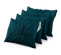 Utopia Bedding Waterproof Pillow Protectors Zippered (4 Pack Teal) Queen Size Bed Bug Proof Pillowcases Pillow Encasement Covers 20 x 28 Inches