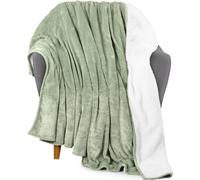 UTOPIA BIDARE SHERPA SHERPA Dimensione del lancio coperta [Sage Green 50x60 pollici] - coperta reversibile in pile di peluche calde da 480 gsm di spe
