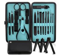 Utopia Care Set per manicure da 15 pezzi, in acciaio inox, kit per manicure e pedicure, kit professionale per la cura delle unghie, con lussuosa custodia da viaggio (nero)