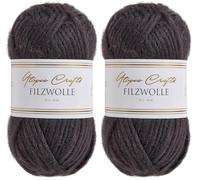 Utopia Crafts 100% lana vergine 50 g (carbone) (Confezione da 2)