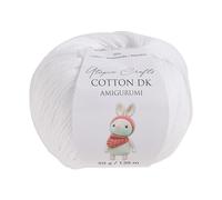 Utopia Crafts Amigurumi Cotton DK Yarn for Crochet and Knitting 50% Cotton, 50% Acrylic Blended, 50g (1, White)
