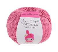 Utopia Crafts Amigurumi Cotton DK Yarn for Crochet and Knitting 50% Cotton, 50% Acrylic Blended, 50g (Pale Pink)