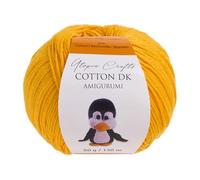 Utopia Crafts Amigurumi, filato di cotone DK, per uncinetto e lavoro a maglia, 50% cotone, 50% misto acrilico, 50 g (1, giallo forte)