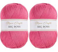 Utopia Crafts Big Boss 400g Knitting & Crochet Yarn 1200m (Rose Pink) (Confezione da 2)