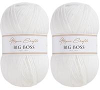 Utopia Crafts Big Boss 400g Knitting & Crochet Yarn 1200m (Soft White) (Confezione da 2)
