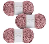 Utopia Crafts Country Wool Blend Aran - Filato per lavoro a maglia e uncinetto, 3 confezioni da 100 g, colore: rosa vintage