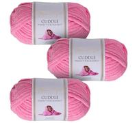 Utopia Crafts Cuddle - Filato morbido in ciniglia super grosso, per lavorare a maglia e uncinetto, 3 confezioni da 100 g (rosa acceso)
