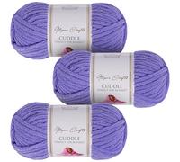 Utopia Crafts Cuddle - Filato morbido in ciniglia super grosso, per lavorare a maglia e uncinetto, 3 confezioni da 100 g (lavanda profonda)