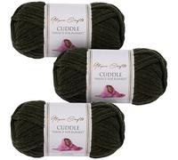 Utopia Crafts Cuddle - Filato morbido in ciniglia super grosso, per lavorare a maglia e uncinetto, 3 confezioni da 100 g (onice)