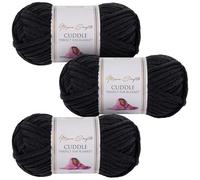 Utopia Crafts Cuddle - Filato morbido in ciniglia super grosso, per lavorare a maglia e uncinetto, 3 confezioni da 100 g (metallo pesante)