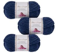 Utopia Crafts Cuddle - Filato morbido in ciniglia super grosso, per lavorare a maglia e uncinetto, 3 confezioni da 100 g (indaco)