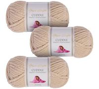 Utopia Crafts Cuddle - Filato morbido in ciniglia super grosso, per lavorare a maglia e uncinetto, 3 confezioni da 100 g (ambra morbida)
