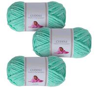 Utopia Crafts Cuddle - Gomitolo di ciniglia super grosso, morbido, per lavorare a maglia e uncinetto, 3 confezioni da 100 g (menta)