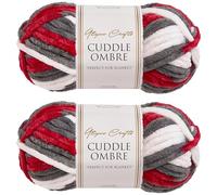 Utopia Crafts Cuddle Ombre - Filato di ciniglia super grosso, morbido, per lavorare a maglia e uncinetto, 2 confezioni da 100 g (winterberry, 2 x 100 g)