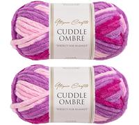 Utopia Crafts Cuddle Ombre - Filato morbido di ciniglia super grosso, per lavorare a maglia e uncinetto, 2 confezioni da 100 g (fiori di bacche, 2 x 100 g)