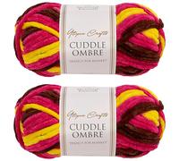 Utopia Crafts Cuddle Ombre - Filato morbido di ciniglia super grosso, per lavorare a maglia e uncinetto, 2 confezioni da 100 g (Tropical Punch, 2 confezioni da 100 g)