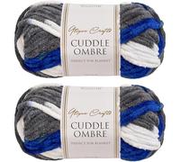 Utopia Crafts Cuddle Ombre - Filato morbido di ciniglia super grosso, per lavorare a maglia e uncinetto, 2 confezioni da 100 g (cielo notturno, 2 confezioni da 100 g)