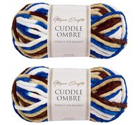 Utopia Crafts Cuddle Ombre - Filato morbido di ciniglia super grosso, per lavorare a maglia e uncinetto, 2 confezioni da 100 g (cielo sahara, 2 confezioni da 100 g)