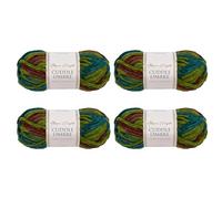 Utopia Crafts Cuddle Ombre Lana Ciniglia Super Chunky, 4x 100g Gomitoli (400g/240m), Filato Sfumato Morbido per Maglia & Uncinetto, Coperta, Cuscino, Amigurumi, OEKO-TEX 100 (Nebbia del Bosco)