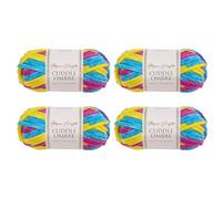 Utopia Crafts Cuddle Ombre Lana Ciniglia Super Chunky, 4x 100g Gomitoli (400g/240m), Filato Sfumato Morbido per Maglia & Uncinetto, Coperta, Cuscino, Amigurumi, OEKO-TEX 100 (Carnevale Neon)