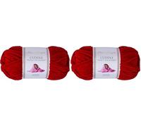 Utopia Crafts Cuddle Super Chunky Chenille Soft Yarn for Knitting and Crochet, 100g - 60m (Cherry) (Confezione da 2)