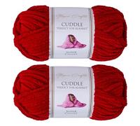 Utopia Crafts Cuddle Super Chunky Chenille Soft Yarn for Knitting and Crochet, 2x 100g - 60m (Cherry)