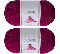 Utopia Crafts Cuddle Super Chunky Chenille Soft Yarn for Knitting and Crochet, 2x 100g - 60m (Purple)