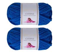 Utopia Crafts Cuddle Super Chunky Chenille Soft Yarn for Knitting and Crochet, 2x 100g - 60m (Royal Blue)