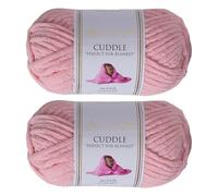 Utopia Crafts Cuddle Super Chunky Chenille Soft Yarn for Knitting and Crochet, 2x 100g - 60m (Soft Pink)