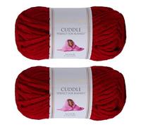 Utopia Crafts Cuddle Super Chunky Chenille Soft Yarn for Knitting and Crochet, 2x 100g - 60m (Wine)