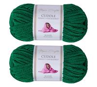 Utopia Crafts Cuddle Super Chunky Chenille Soft Yarn for Knitting and Crochet 2x 100g (Evergeen)