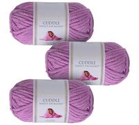 Utopia Crafts Cuddle Super Chunky Chenille Soft Yarn for Knitting and Crochet, 3x 100g - 60m (Lavender)
