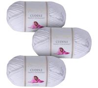 Utopia Crafts Cuddle Super Chunky Chenille Soft Yarn for Knitting and Crochet, 3x 100g - 60m (White)