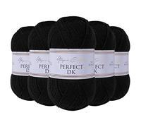 Utopia Crafts DK - Filato doppio per maglieria, 5 x 100 g, colore: nero