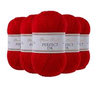 Utopia Crafts DK - Filato doppio per maglieria, 5 x 100 g (rosso)
