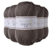 Utopia Crafts DK - Gomitolo di filato doppio, 5 gomitoli da 100 g, colore: grigio acciaio