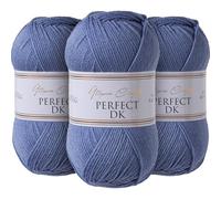 Utopia Crafts DK - Gomitolo doppio per lavoro a maglia, 3 gomitoli, 100 g (blu