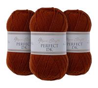 Utopia Crafts DK - Gomitolo doppio per lavoro a maglia, 3 pezzi, 100 g (legno di