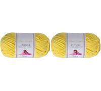 Utopia Crafts Filato Grosso in Ciniglia per Uncinetto e Ferri - Gomitolo da 100 g - 60 m - Lemon Yellow Filo Chunky Morbido e Facile da Lavorare - Lavabile in Lavatrice (Confezione da 2)
