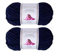 Utopia Crafts Filato Grosso in Ciniglia per Uncinetto e Ferri - Gomitolo da 100 g - 60 m - Midnight Blue - Filo Chunky Morbido e Facile da Lavorare - Lavabile in Lavatrice - Confezione da 2