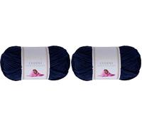 Utopia Crafts Filato Grosso in Ciniglia per Uncinetto e Ferri - Gomitolo da 100 g - 60 m - Navy Blue - Filo Chunky Morbido e Facile da Lavorare - Lavabile in Lavatrice (Confezione da 2)