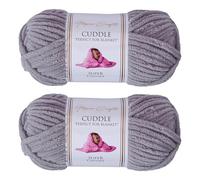 Utopia Crafts Filato Grosso in Ciniglia per Uncinetto e Ferri - Gomitolo da 100 g - 60 m - Soft Grey - Filo Chunky Morbido e Facile da Lavorare - Lavabile in Lavatrice - Confezione da 2