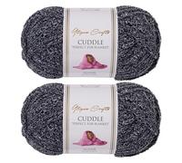 Utopia Crafts Filato Grosso in Ciniglia per Uncinetto e Ferri - Gomitolo da 100 g - 60 m - Stormy Charcoal - Filo Chunky Morbido e Facile da Lavorare - Lavabile in Lavatrice - Confezione da 2