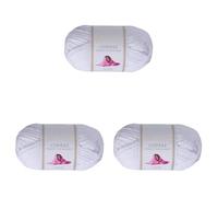 Utopia Crafts Filato Grosso in Ciniglia per Uncinetto e Ferri - Gomitolo da 100 g - 60 m - White - Filo Chunky Morbido e Facile da Lavorare - Lavabile in Lavatrice (Confezione da 3)