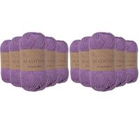 Utopia Crafts Filato per maglieria in cotone ri-cotone, 5 x 100 g (viola tenue) (Confezione da 2)