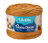 Utopia Crafts Home Decor Fettuccia per Uncinetto, 300g Filo T-Shirt Spesso Morbido Elastico per Cestini Borse Tappeti, Filo Tessuto per Principianti, Decorazione Casa, Macramè (Marrone Cammello)