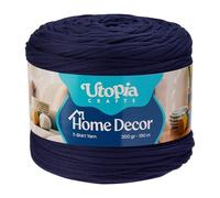 Utopia Crafts Home Decor T-Shirt Yarn for Crocheting 300g (Navy Blue)
